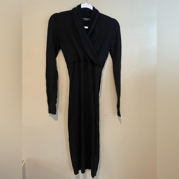 Allsaints Spitafields wool blend midi bodycon dress long sleeve women’s size 8 - Picture 2 of 9